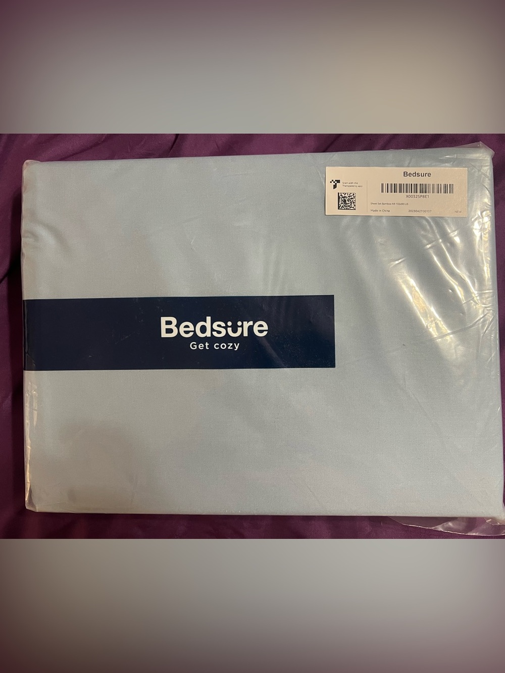 Light Blue Microfiber Bamboo Queen Sheet Set